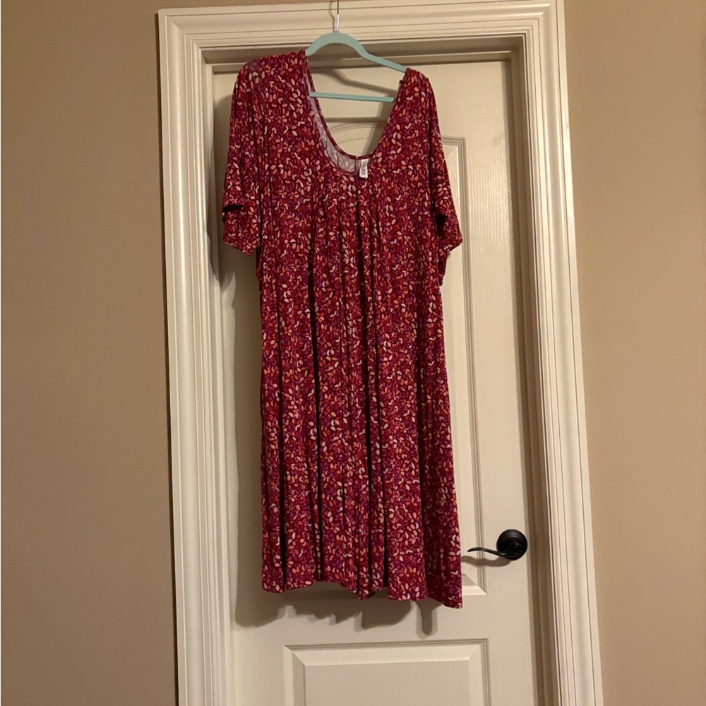 Latched Mama Printed Flutter Sleeve Nursing Romper in Autumn Cherry Plus Size